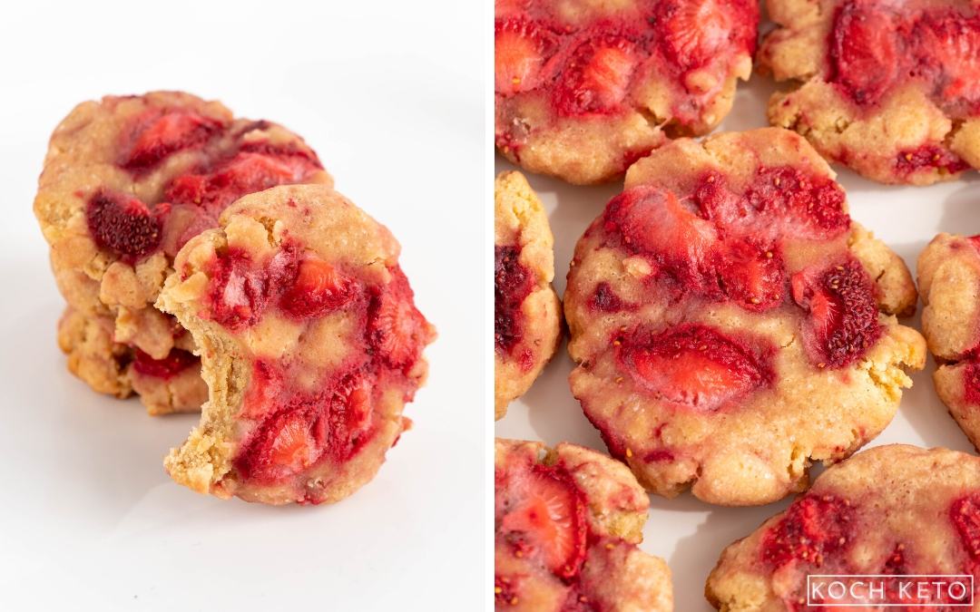 Chewy Keto Strawberry Cookies Desktop Featured Image