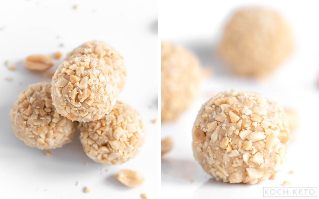 Crunchy Keto Peanut Butter Fat Bombs Desktop Featured Image