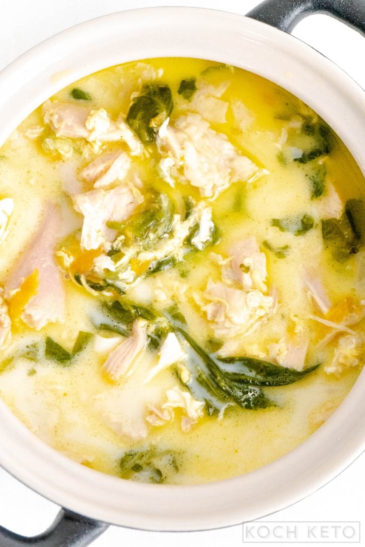 Keto Chicken Egg Drop Soup With Spinach Image #1