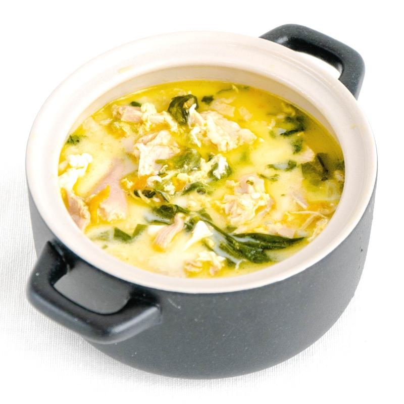 Keto Chicken Egg Drop Soup With Spinach Mobile Featured Image
