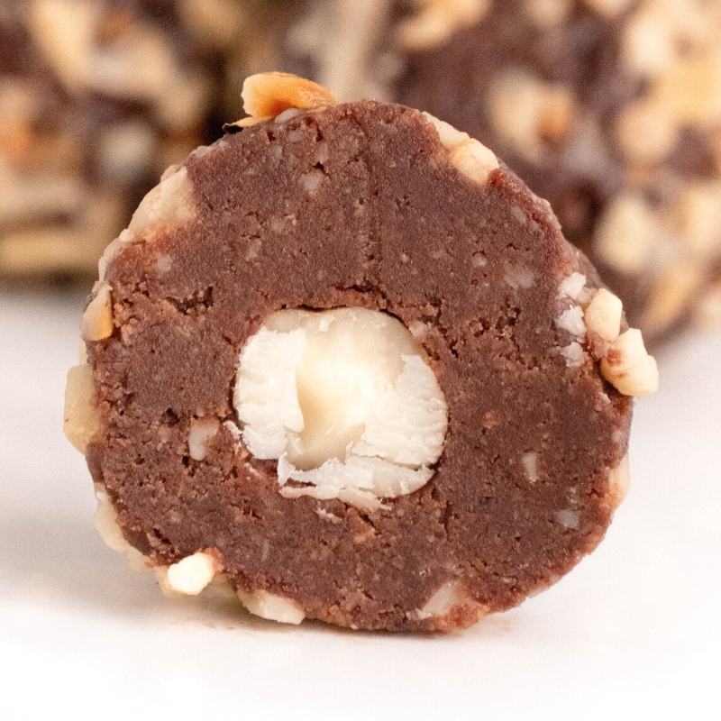 Keto Chocolate Hazelnut Fat Bombs Mobile Featured Image