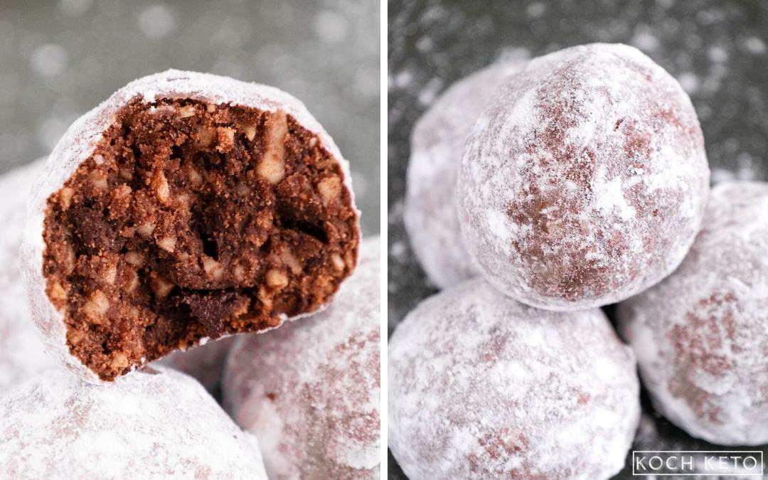 Keto Chocolate Snowball Cookies Desktop Featured Image