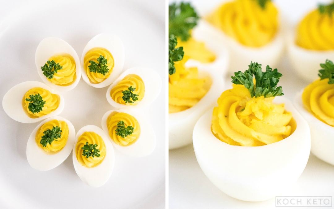 Keto Garlic Deviled Eggs Desktop Featured Image
