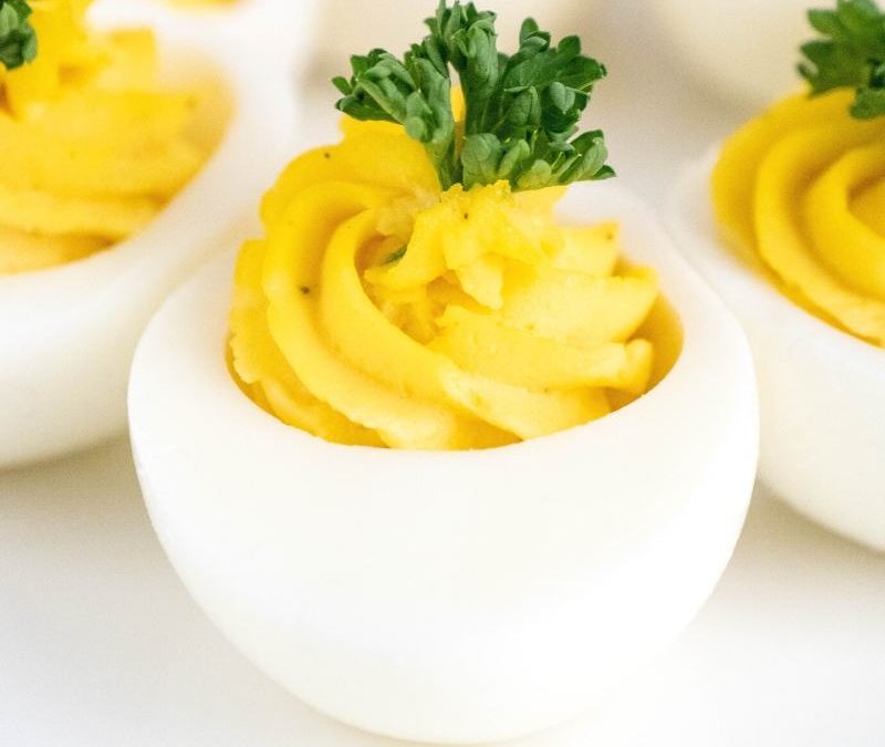 Keto Garlic Deviled Eggs