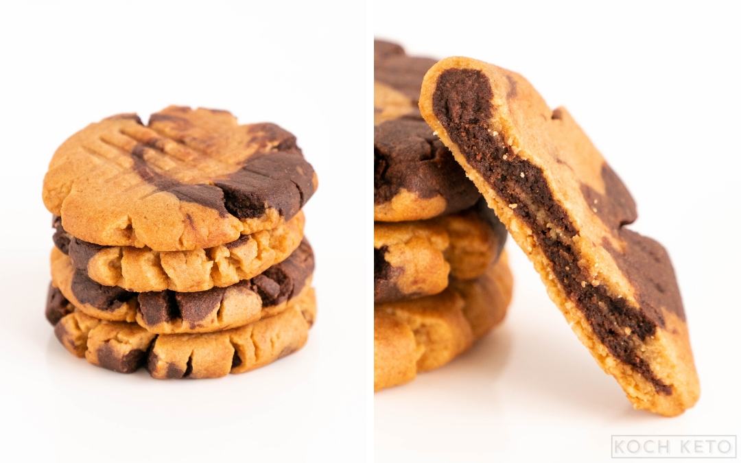 Keto Peanut Butter And Chocolate Swirl Cookies Desktop Featured Image