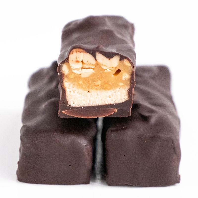 Keto Peanut Caramel Chocolate Bar Mobile Featured Image