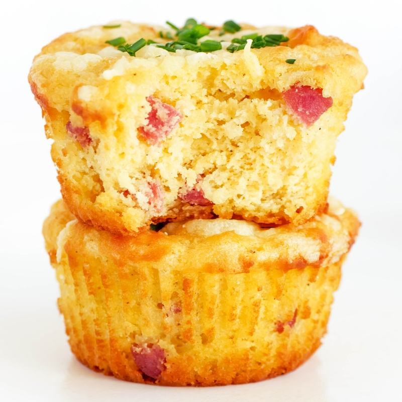 Keto Salami & Cheddar Breakfast Muffins Mobile Featured Image