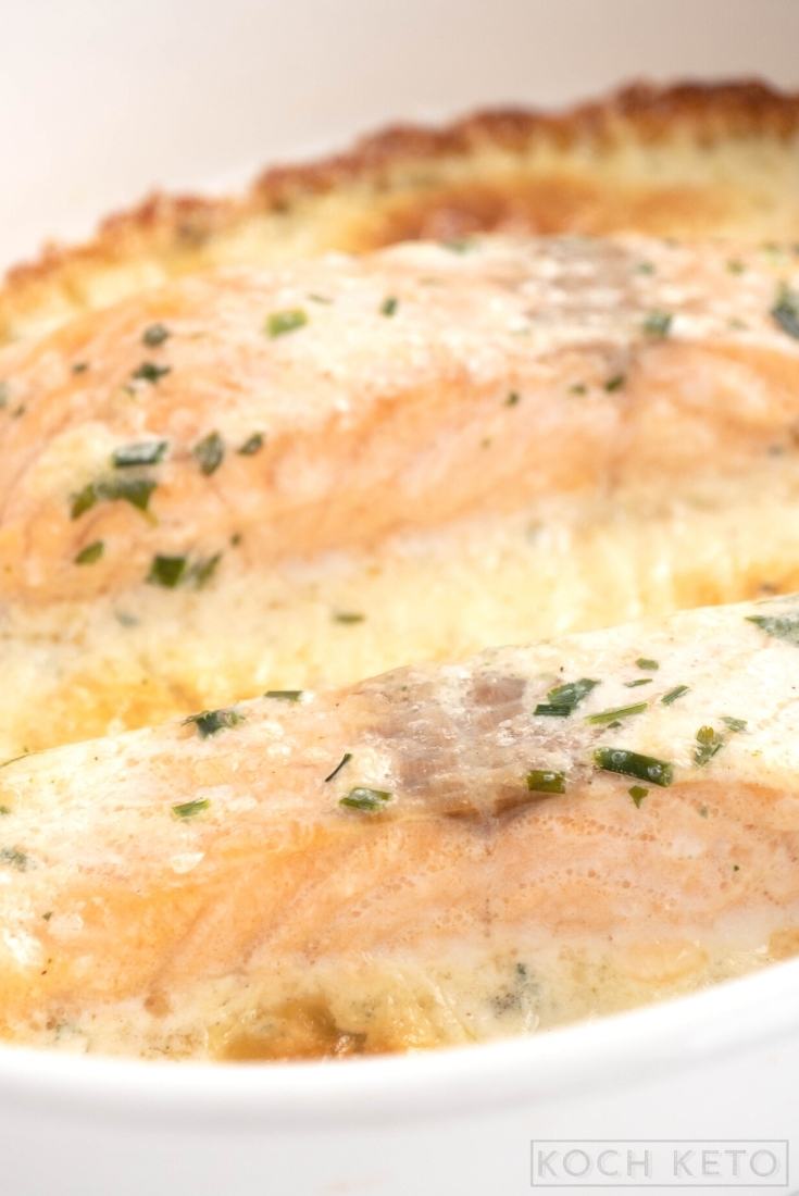 Creamy Keto Salmon in White Wine And Herb Sauce Image #1