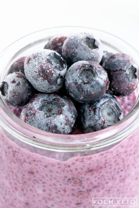 Easy Sugar Free Keto Blueberry Chia Pudding