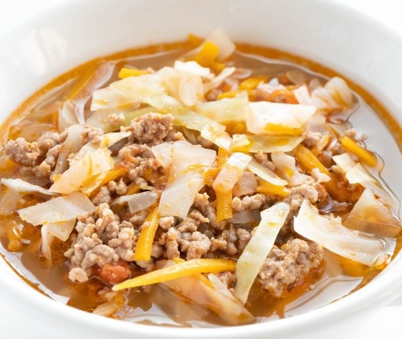 Keto Ground Beef & Cabbage Soup