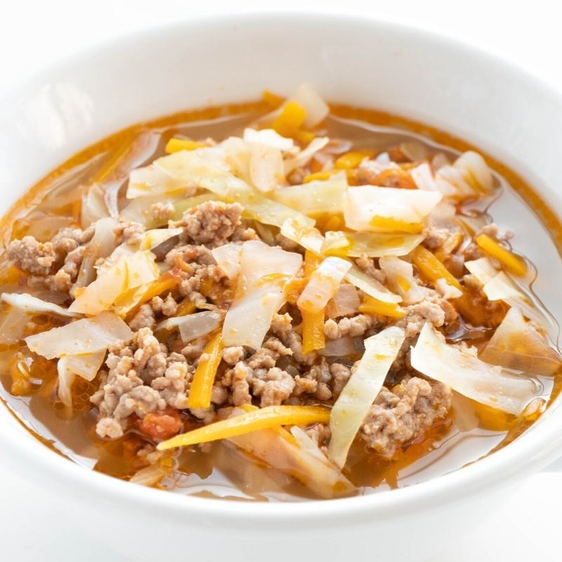 Keto Cabbage Soup With Ground Beef Mobile Featured Image