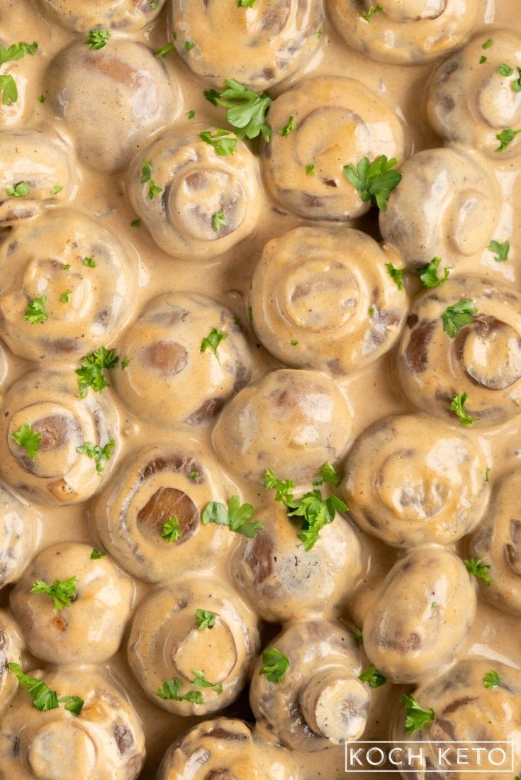 Keto Mushrooms in Creamy Garlic Sauce Image #1