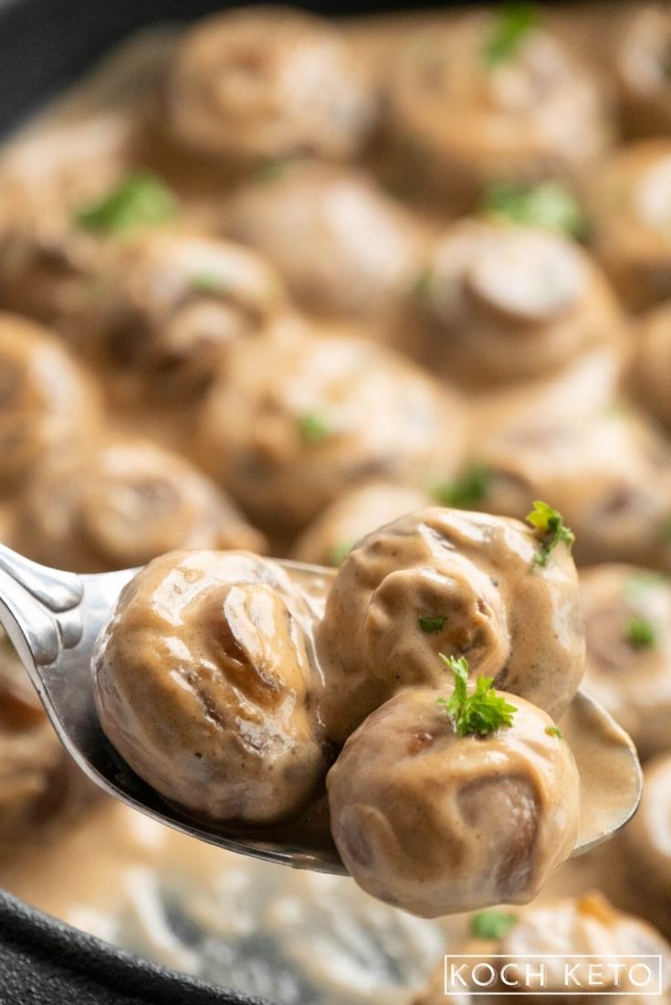 Keto Mushrooms in Creamy Garlic Sauce Image #2