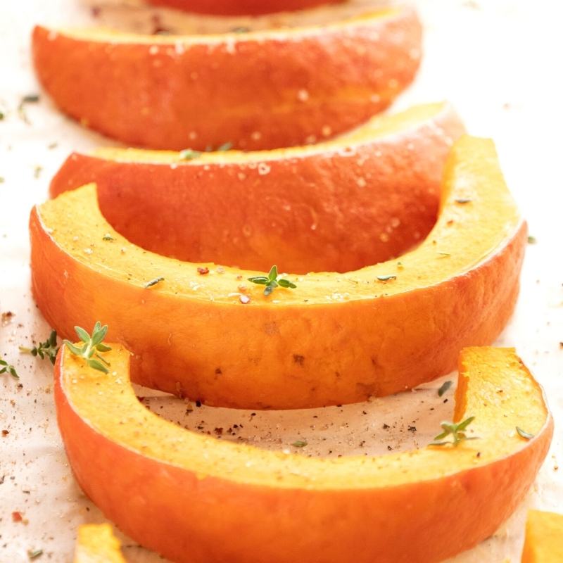 Keto Oven-Roasted Pumpkin Wedges Mobile Featured Image