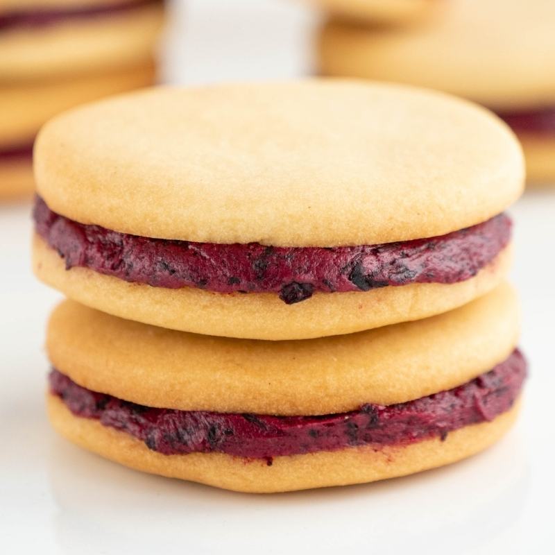 Keto Blueberry Sandwich Cookies Mobile Featured Image