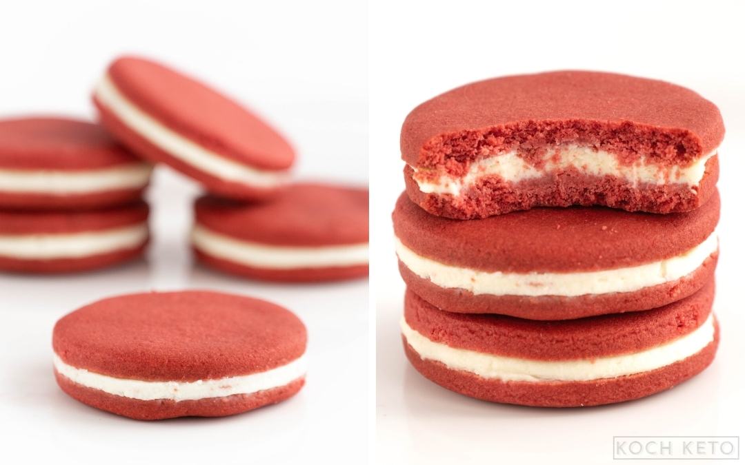 Keto Red Velvet Sandwich Cookies Desktop Featured Image