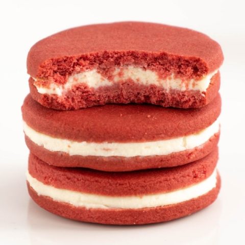Keto Red Velvet Sandwich Cookies