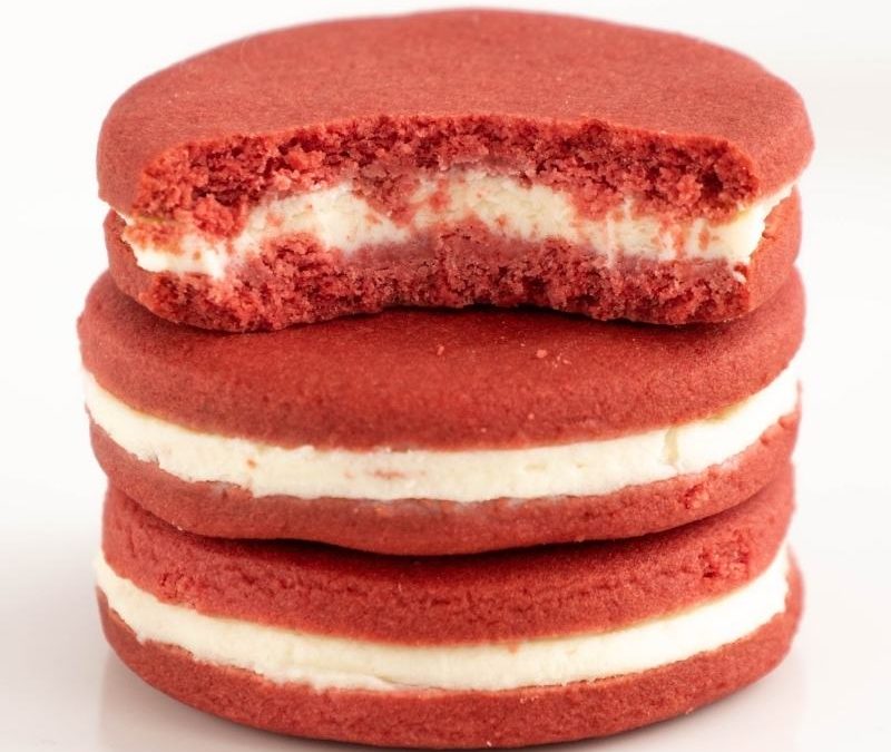 Keto Red Velvet Sandwich Cookies